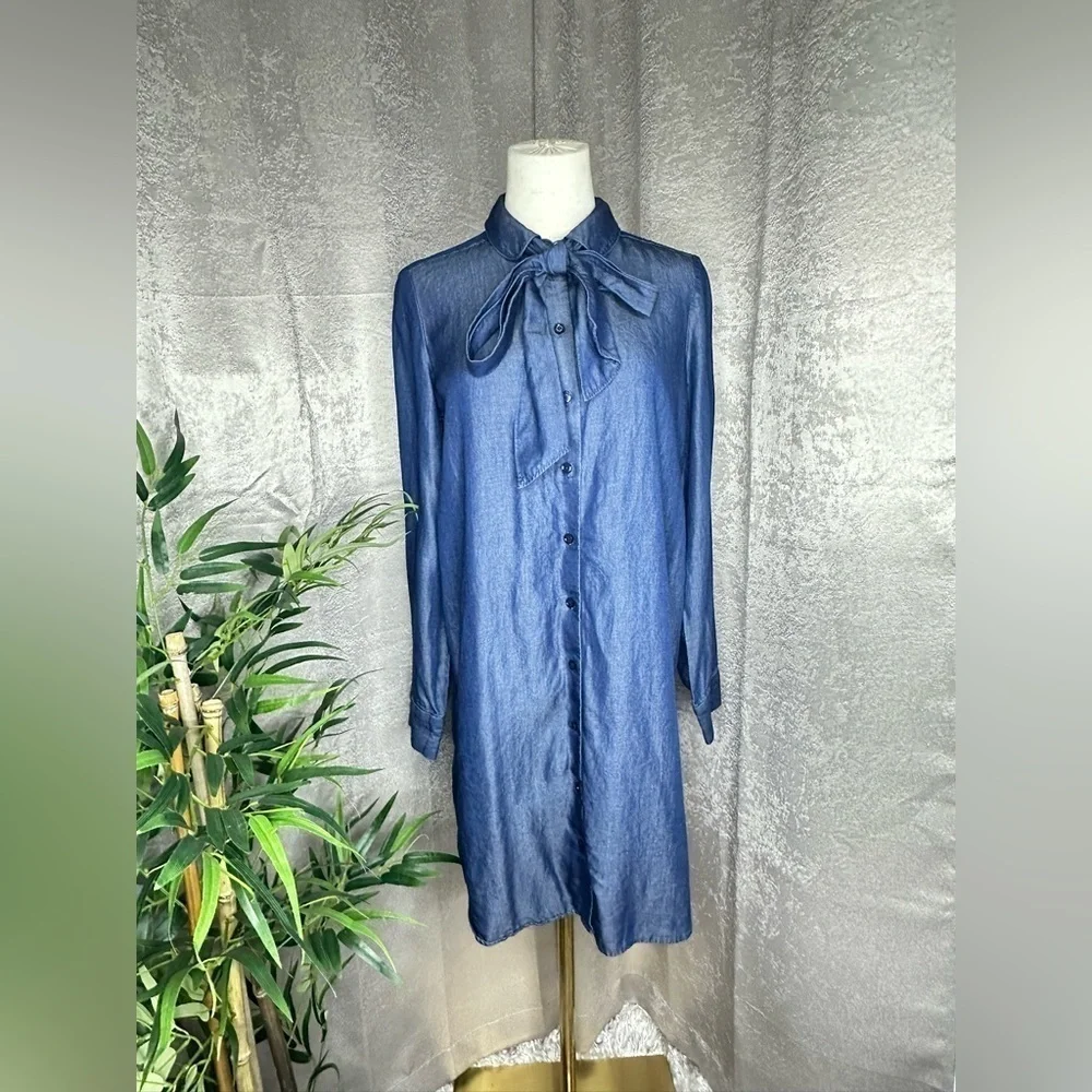 NEW Kate Spade Las Vegas Indigo Griffin Tie-Neck Mini Dress Sz 4